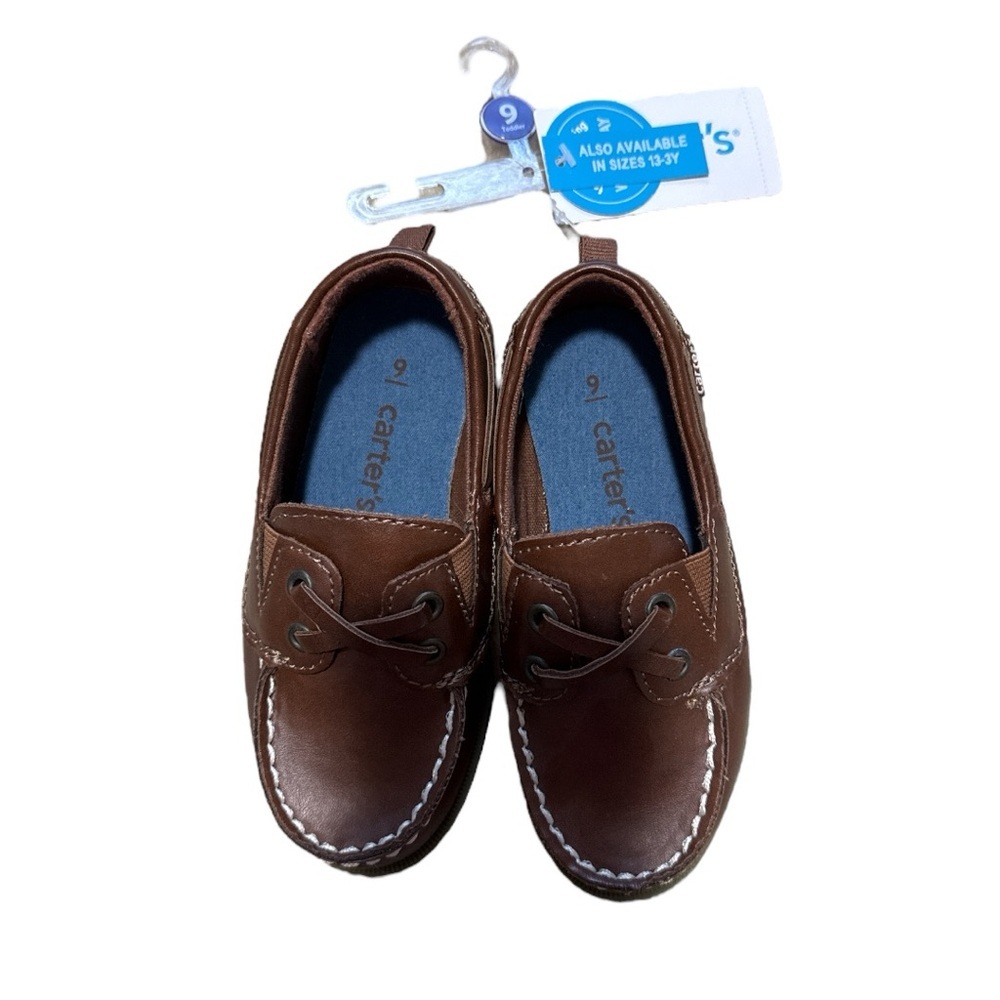 NWT Carters toddler boat shoes in brown size 9